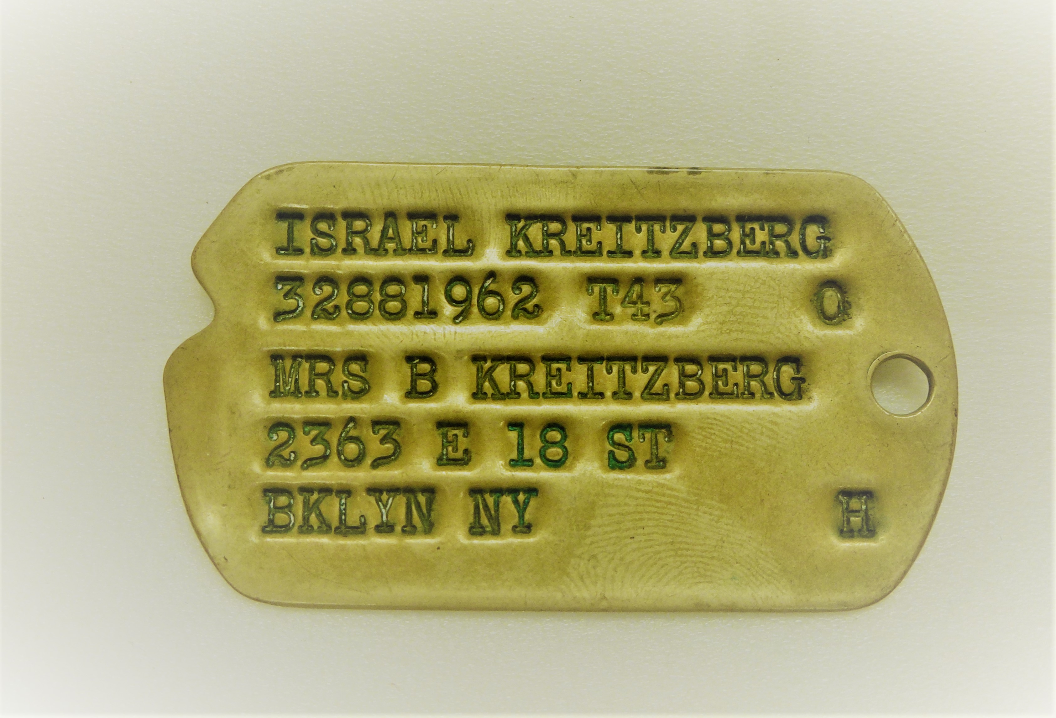 Dog tags of Israel Kreitzberg