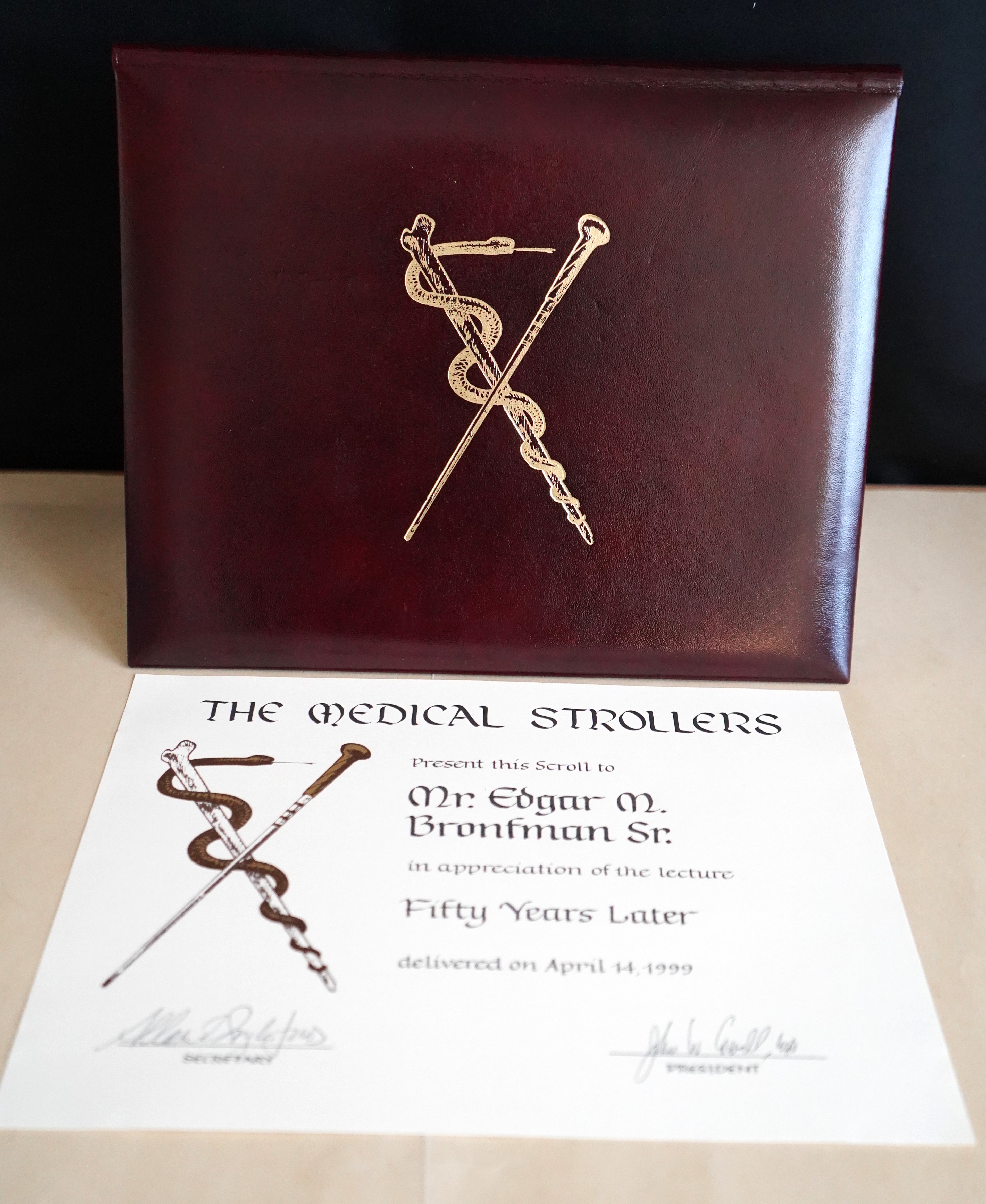 The Medical Strollers Scroll (in appreciation of the lecture, 